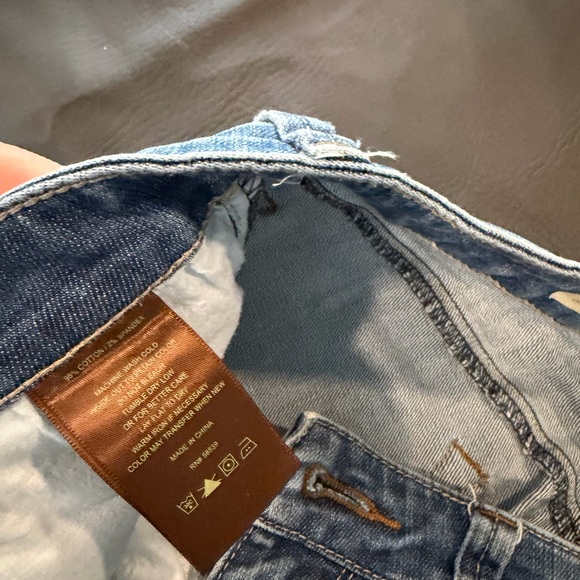 Kut from the Kloth Medium Blue Distressed Straight Leg Jeans - Picture 6 of 16